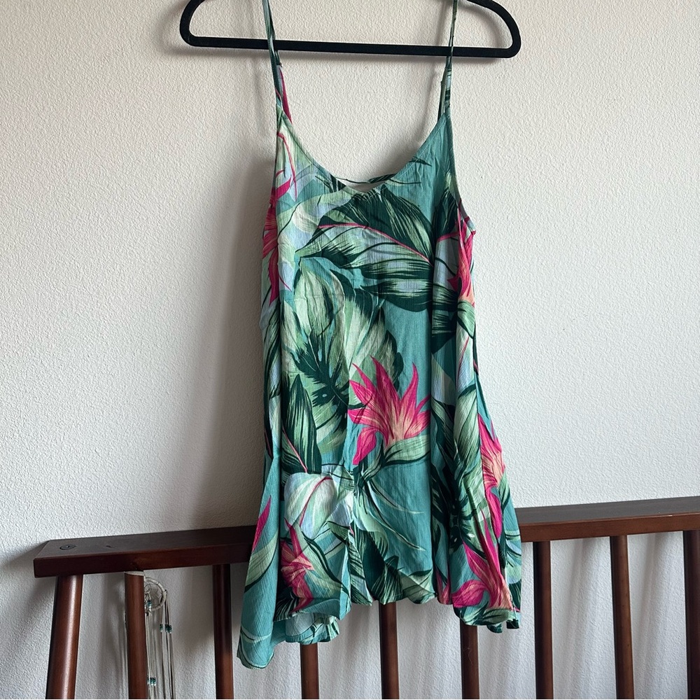 Show Me Your MuMu Green and Pink Floral Mini Dress